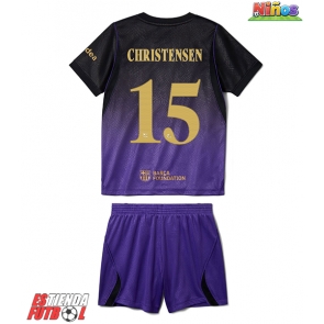 Barcelona Andreas Christensen #15 Segunda Equipación Niños 2026-27 Manga Corta (+ Pantalones cortos)